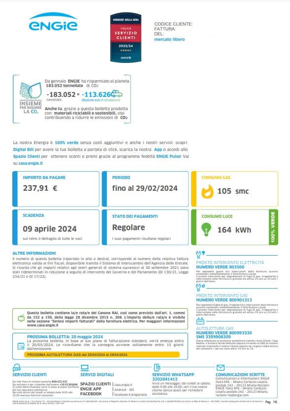 engie bolletta luce e gas