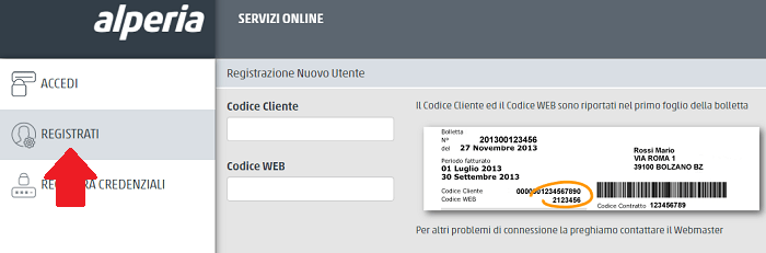 Alperia Login Registrazione