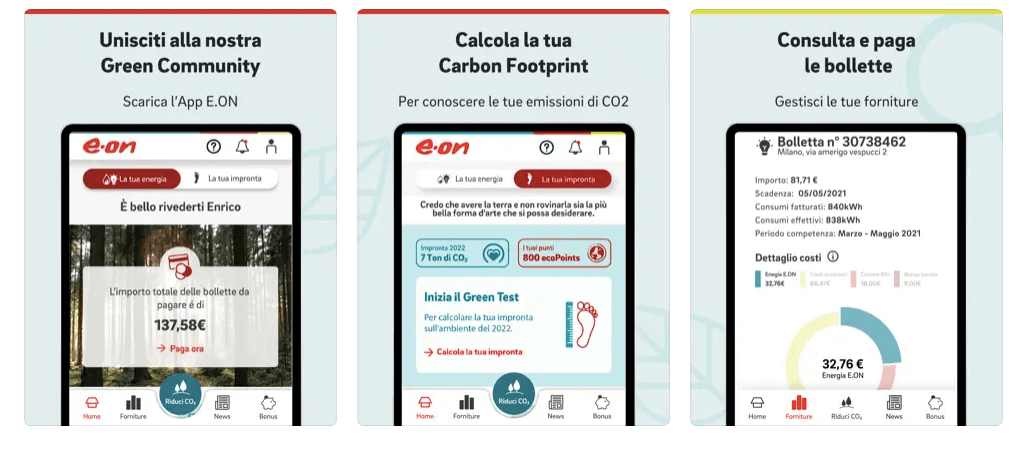 App Eon Energia dall'App Store (apps.apple.com 03-03-23)