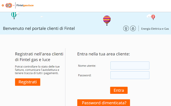 Area Clienti Fintel Gas e Luce