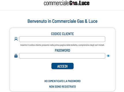 login commerciale luce gas