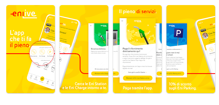Panoramica dell’app Eni Station dallo Store (play.google.com 03-02-23) Panoramica dell’app Eni Station dallo Store (play.google.com 03-02-23)