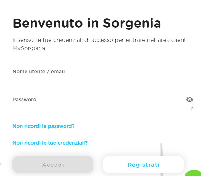 my sorgenia login