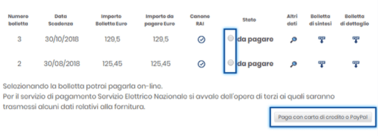 pagamento online bolletta