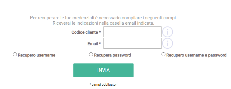 Recupero Credenziali