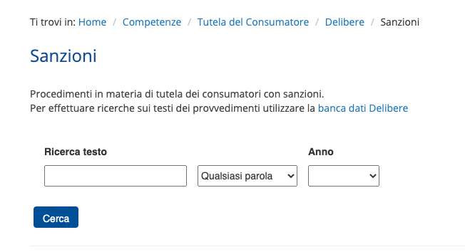 AGCM Antitrust sanzioni sul sito ufficiale (www.agcm.it 15-09-22)