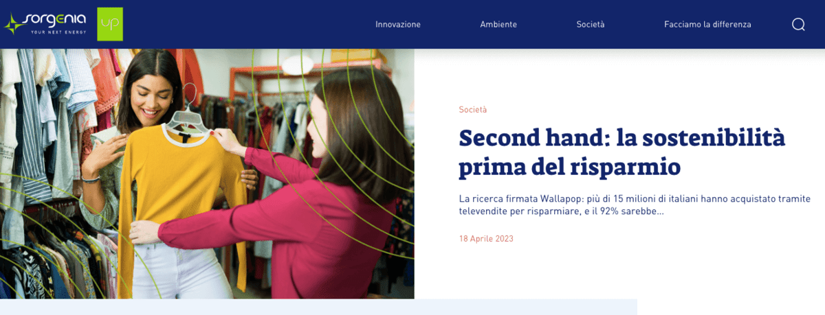 Homepage SorgeniaUP (up.sorgenia.it 26-04-23)