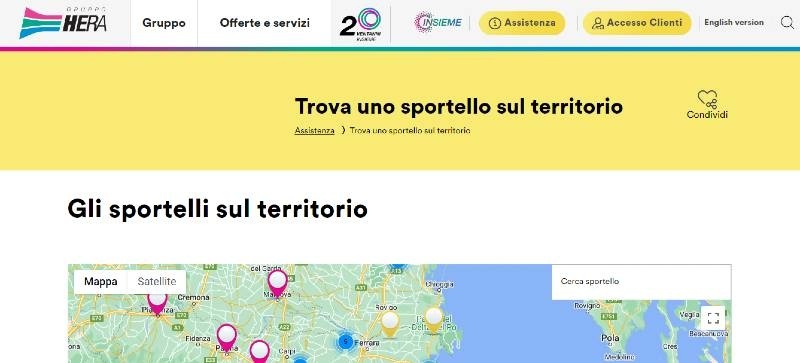 Sportelli Hera Comm: dove si trovano?