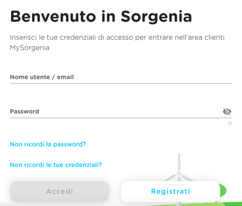 area clienti sorgenia